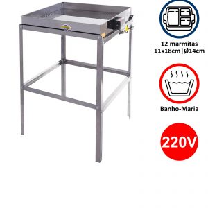 MARMITEIRO DE INOX 12 MARMITAS
