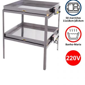 MARMITEIRO DE INOX 50 MARMITAS