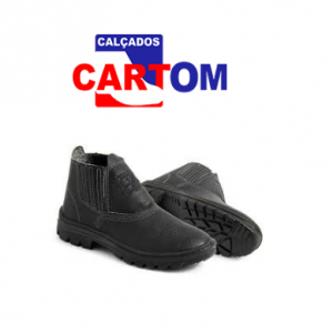 BOTINA DE COURO CARTOM MONO SEM BICO.
