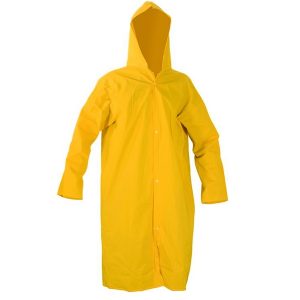 CAPA DE CHUVA PVC AMARELA FORRADA.