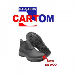 BOTINA DE COURO MONO CARTOM COM BICO DE AÇO.