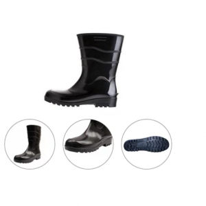 BOTA DE PVC PRETA CANO CURTO.