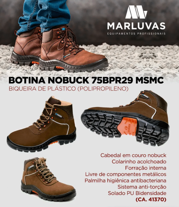 BOTINA MARLUVAS PREMIER MARROM 75BPR29 MSMC. - Imagem 4