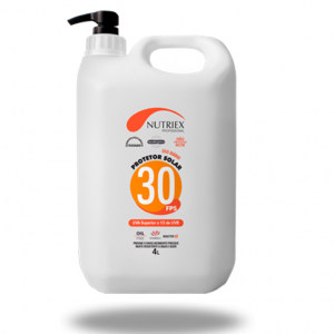 PROTETOR SOLAR FATOR 30 DE 4L. COM DOSADOR NUTRIEX.