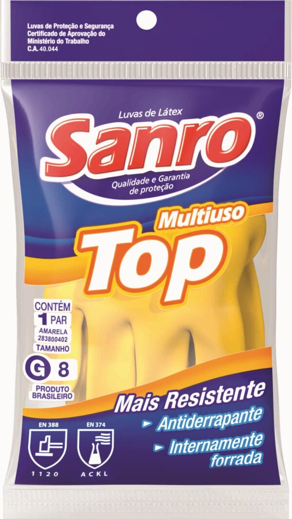 LUVA LÁTEX SANRO TOP AMARELA. - Image 7