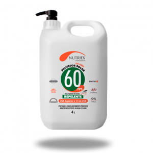 PROTETOR SOLAR FATOR 60 4L COM REPELENTE E DOSADOR NUTRIEX.