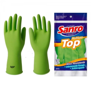 LUVA LÁTEX SANRO TOP VERDE.