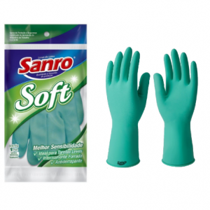 LUVA LÁTEX SANRO SOFT VERDE.