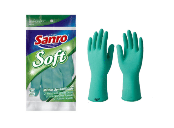 LUVA LÁTEX SANRO SOFT VERDE.