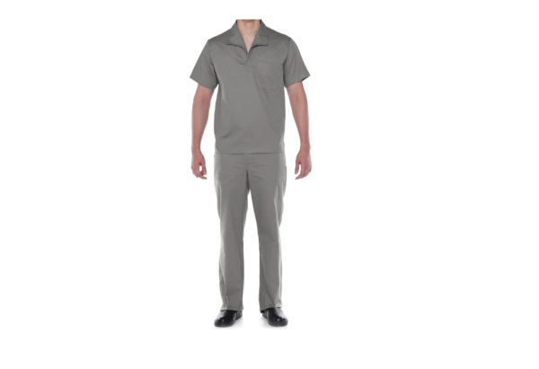 UNIFORME DE BRIM LEVE COR CINZA MANGA CURTA - Image 3