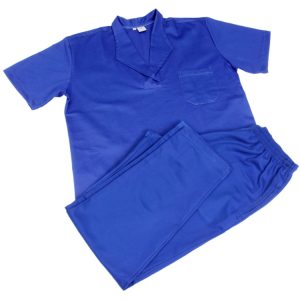 UNIFORME DE BRIM LEVE COR AZUL ROYAL MANGA CURTA