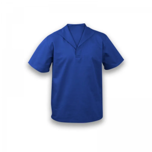 JALECO DE BRIM LEVE GOLA ITALIANA COM BOLSO COR AZUL.