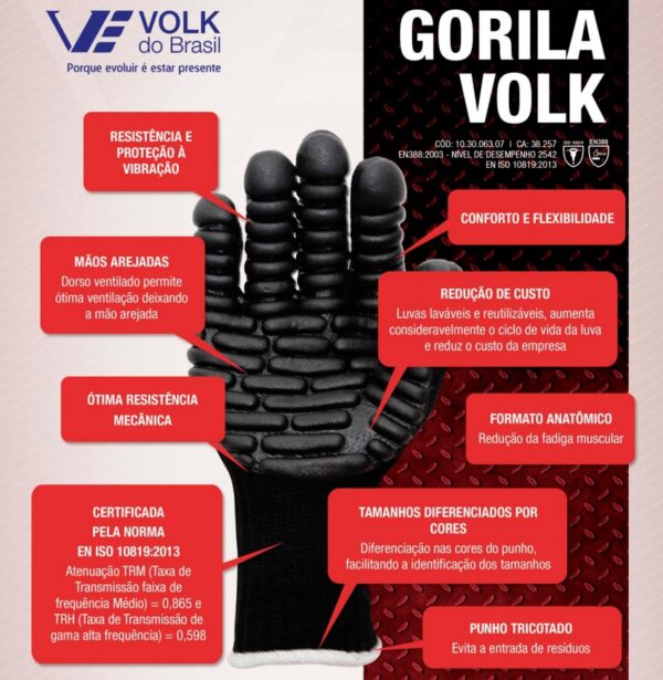 LUVA ANTIVIBRAÇÃO VOLK GORILA - Image 3