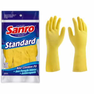 LUVA LÁTEX SANRO STANDARD AMARELA.